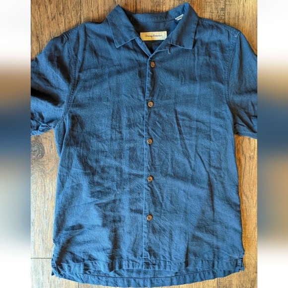 Tommy Bahama Mens Silk & Cotton Blend Sz Medium Button-Down Original Fit Shirt - Picture 2 of 14